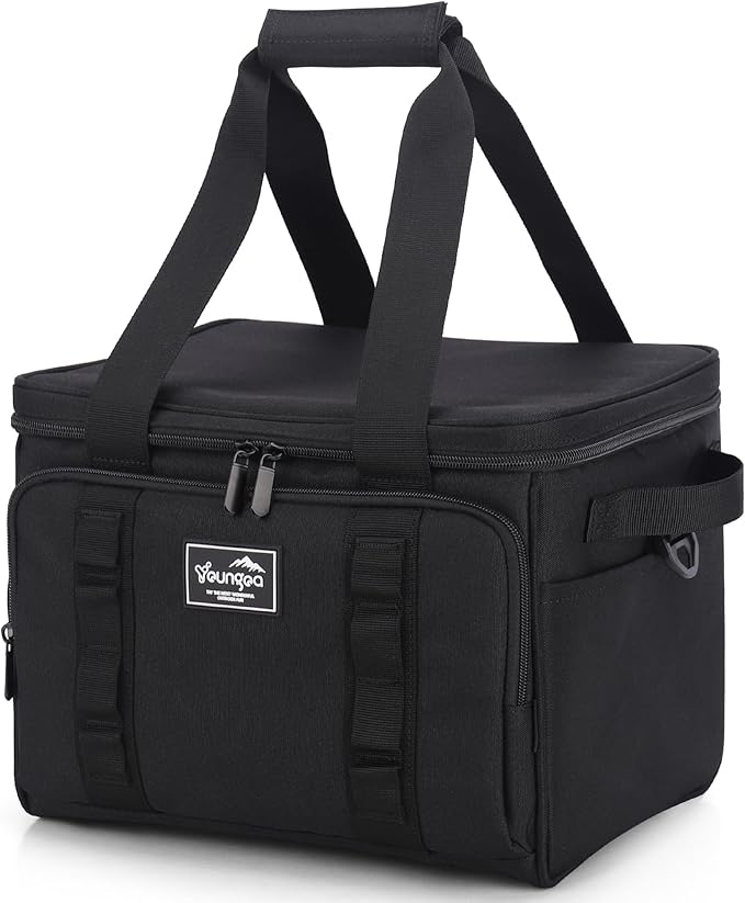 18L Small Insulated Cooler Bag Soft Sided Portable Collapsible ice Cooler for Beach, Camping, 24-Can, Leakproof