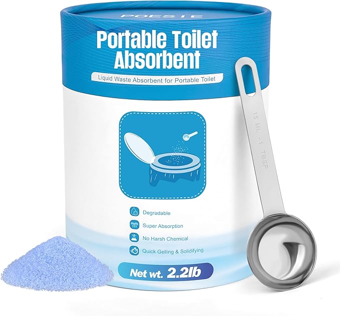 Poesie Poo Absorbent Gel Powder for Portable Toilet Camping Hiking Outdoor Portable Potty Resolution