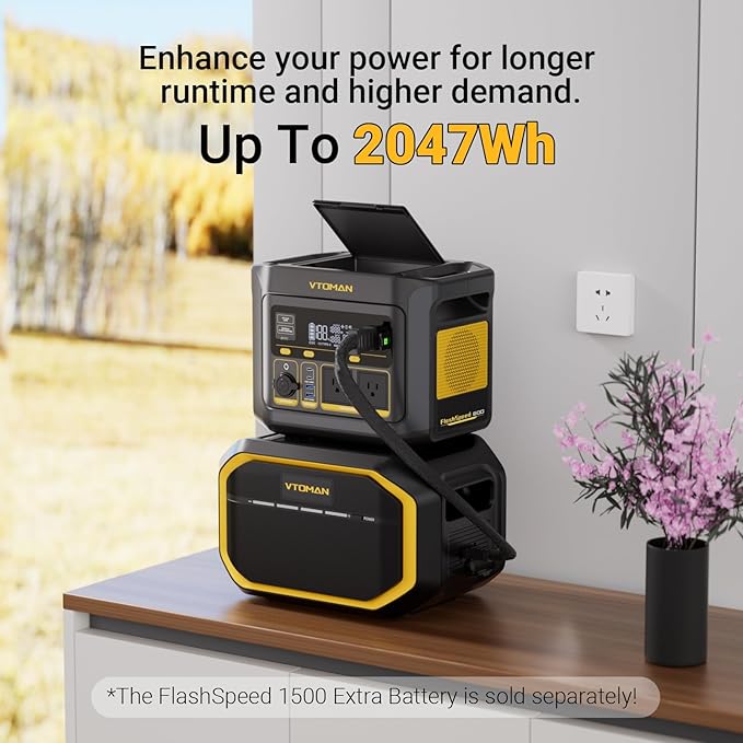 VTOMAN FlashSpeed 600 Portable Power Station with 110W Solar Panel - 499Wh/600W(1200W Peak) Solar Generator with LiFePO4 Battery, 100W USB-C, 60 Min Fast Charging 0-80% for Camping, Fishing, RVs