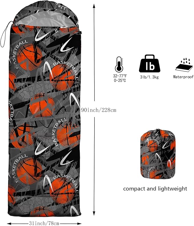 Axolotl Colorful Cats 3 Season Sleeping Bag for Kids, Girls, Teens - Warm and Cool Weather Pet Animal Theme, Waterproof Lightweight for Traveling, Outdoors Camping Equipment