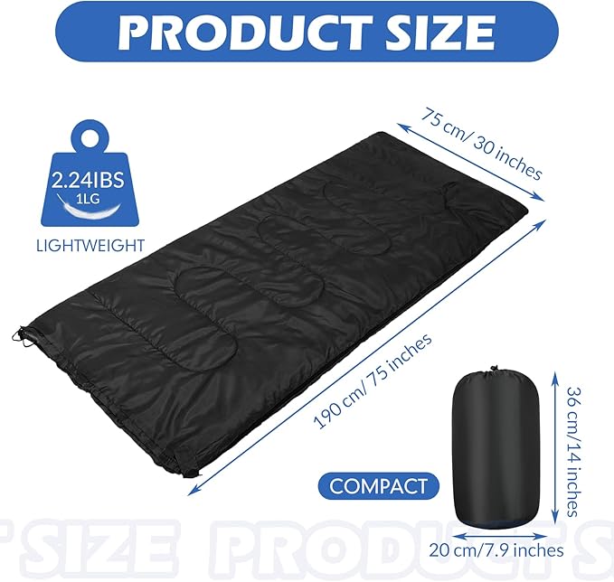 Macarrie 12 Pack Camping Sleeping Bags for Adults Bulk Cold Weather Kids Sleeping Bag for Homeless Lightweight Waterproof Compression Sack for Backpacking Traveling Hiking Outdoor