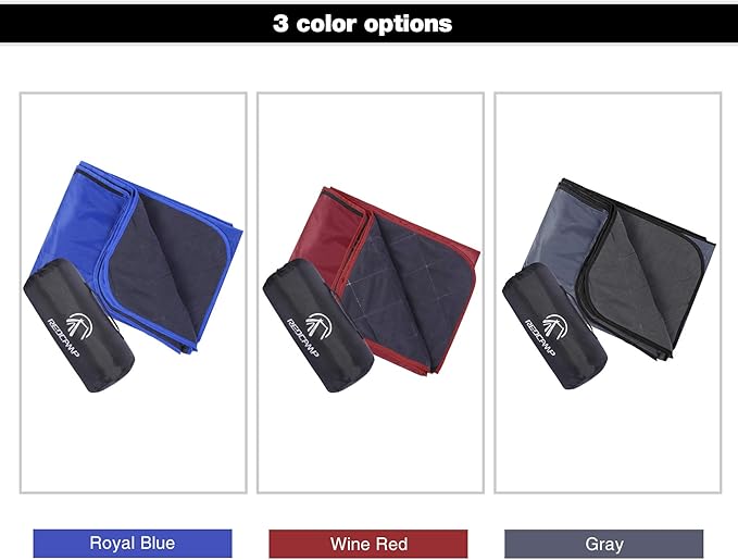 REDCAMP Large Waterproof Stadium Blanket for Cold Weather, Soft Warm Fleece Camping Blanket Windproof for Outdoor Sports, Grey