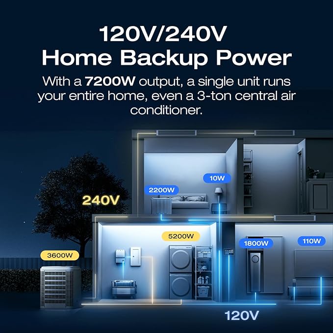 EF ECOFLOW Power Station 6144Wh DELTA Pro Ultra with 2x400W Portable Panel, 120/240V 7200W AC Output, Portable Generator for Home Backup Outdoors Camping RV Emergency