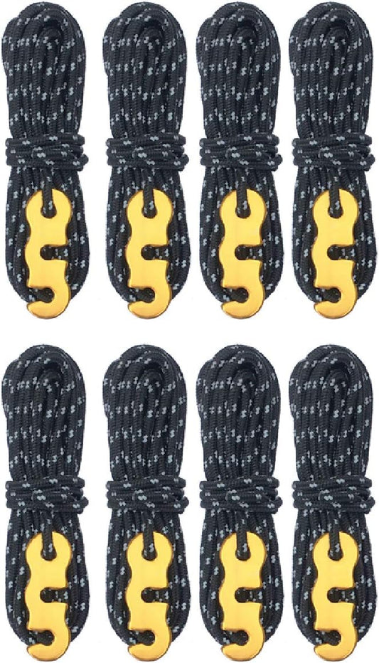 Azarxis Reflective Cord Pack Tent Guyline Rope High-Strength Lightweight with Aluminum Cord Adjuster for Tying Down Tarps, Camping Tent, Outdoor Packaging