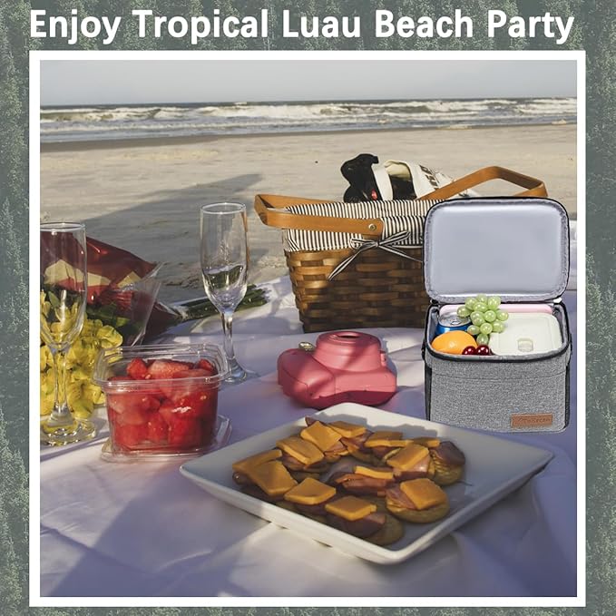 TuErcao Insulated Cooler Bag 6/24 Can Collapsible Leakproof Soft Sided Cooler for Car, Portable Foldable Small Ice Chest for Beach Camping Picnic Travel, 5/15qt Lunch Box for Men Work