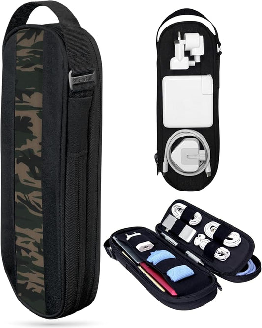 SIDE BY SIDE Electronics Organizer Travel Case for Cables, Charger, Power Bank – Tech Bag for MacBook Accessories, Adapter – Slim Cord Organizer Bag with Gift Box for Travel & Daily Use