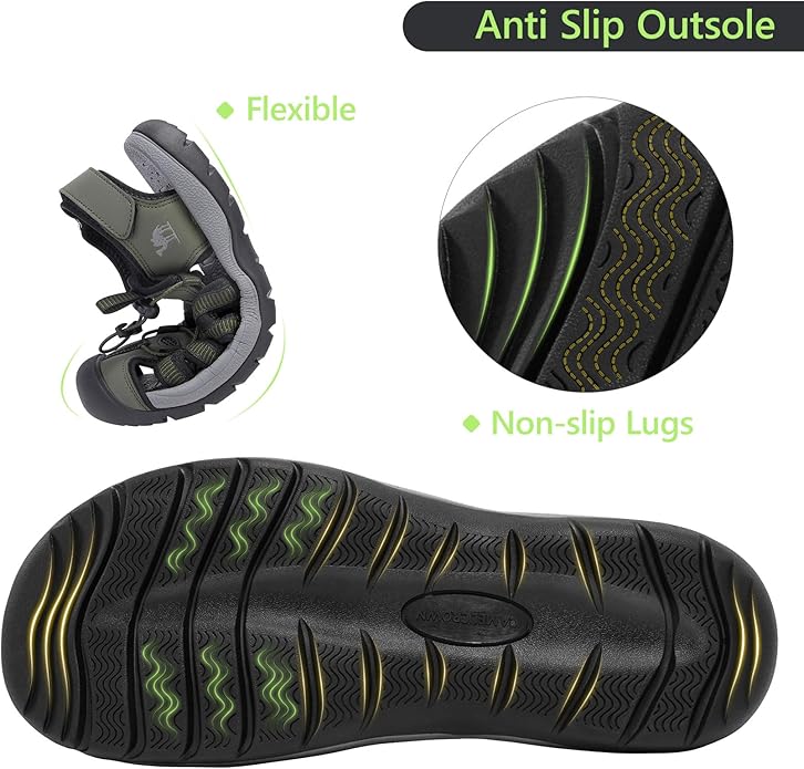 CAMELSPORTS Men's Hiking Sandals Closed Toe Outdoor Beach Sandal Waterproof Sport Fisherman Sandals Water Shoes