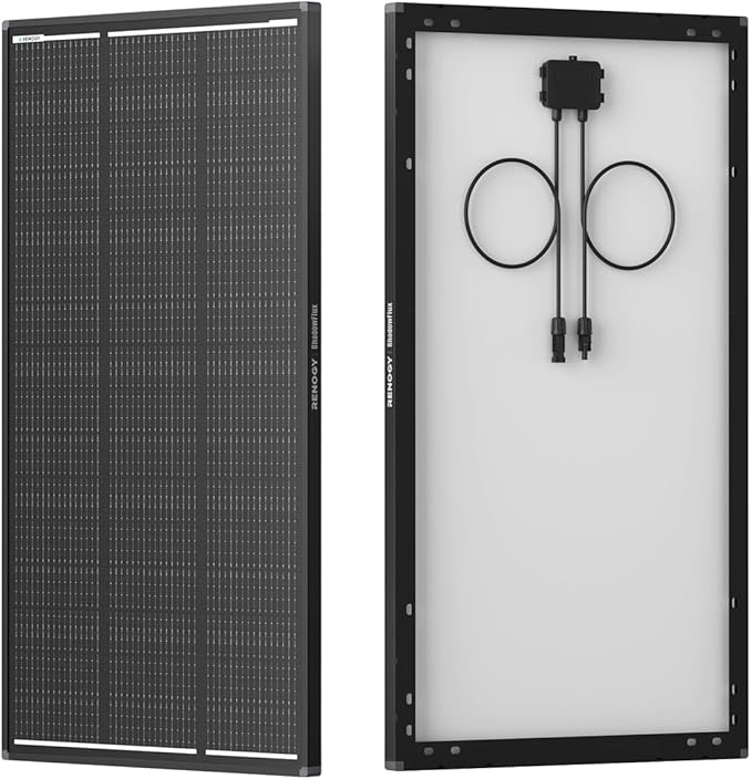 Renogy 120W ShadowFlux Anti-Shading N-Type Solar Panel, 12V 120 Watt Solar Panel 25% High-Efficiency, PV Module Power Charger for RV Marine Rooftop Farm Battery and Other Off-Grid Applications