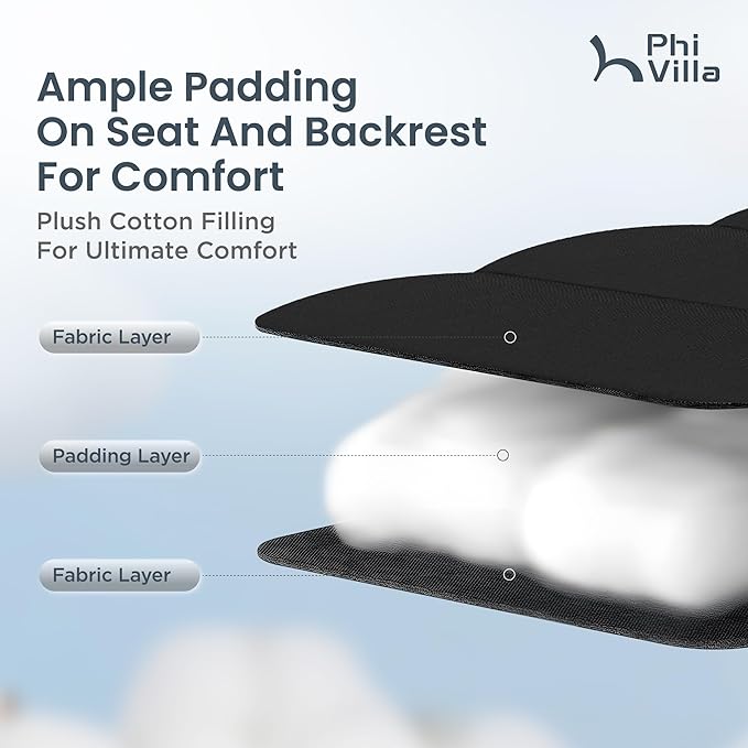 PHI VILLA XXL Oversized Padded Zero Gravity Chair, Foldable Patio Recliner, 30" Wide Seat Anti Gravity Lounger with Cup Holder, Set of 2, Support 400 LBS (Black & Orange Accents)