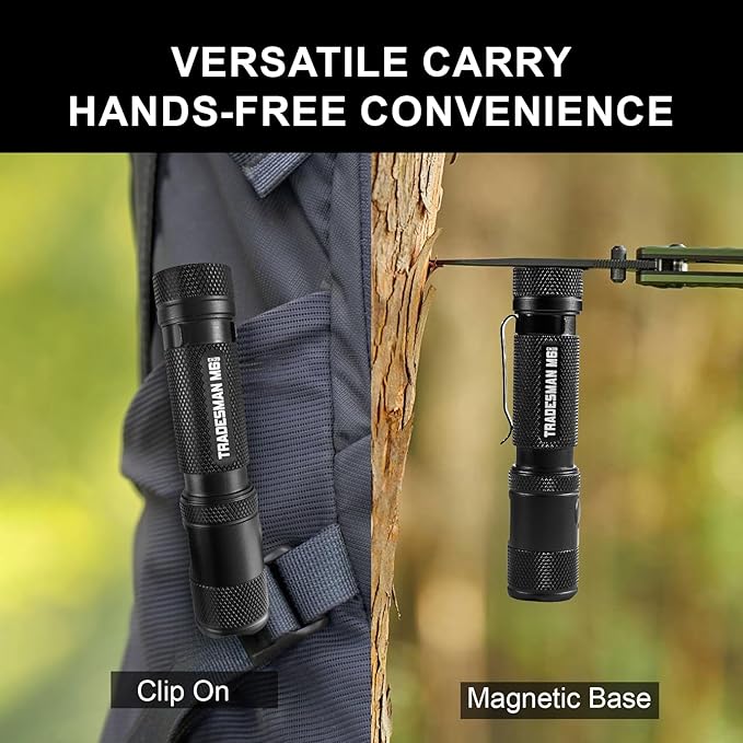 Powertac M6 G3 Tradesman Flashlight – 2030 Lumens, 330m Long Throw, Magnetic Tail, Rechargeable Compact EDC LED Light for Camping, Hiking, and Outdoor Use