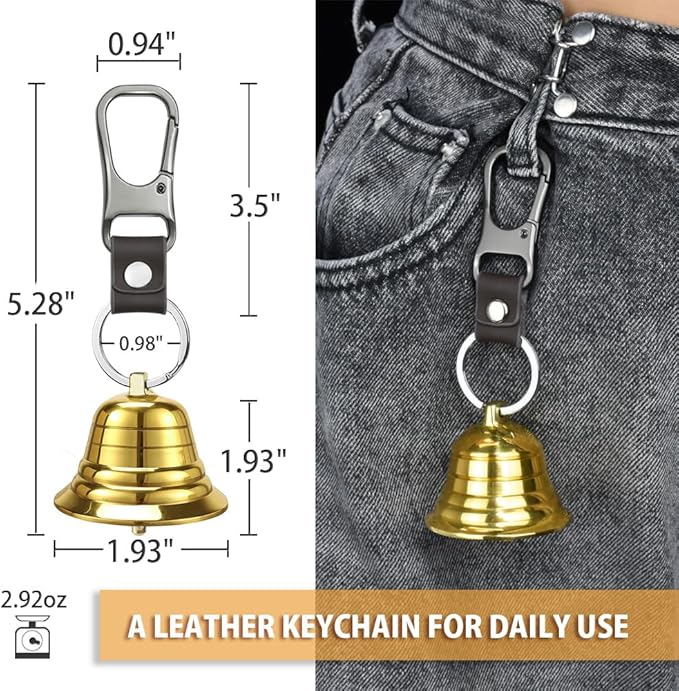 NedFoss Loud Bear Bell Set to Scare Bears, Hiking Essentials for Women, Emergency Whistle and Bear Bells for Hiking, Camping, Biking, Solid Brass Bear Deterrent Hiking Gear Gifts