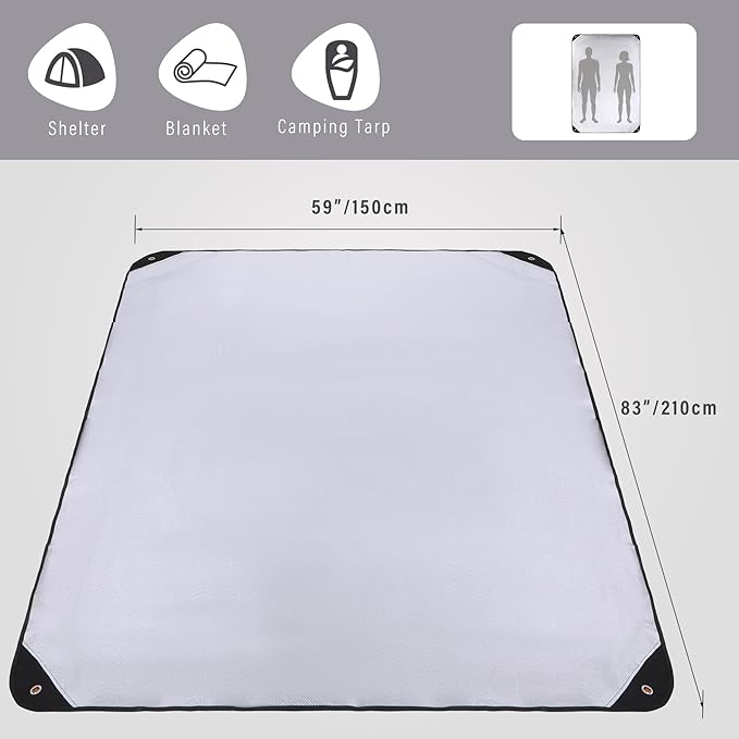 RedSwing 6 Pack Heavy Duty Reflective Survival Space Blankets, Multipurpose Emergency Thermal Blanket for All Weather, Black