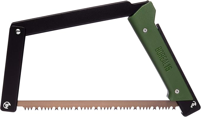 AGAWA - BOREAL15 -> 15 Inch Folding Bow Saw (Black Frame - Green Handle - All Purpose Blade)