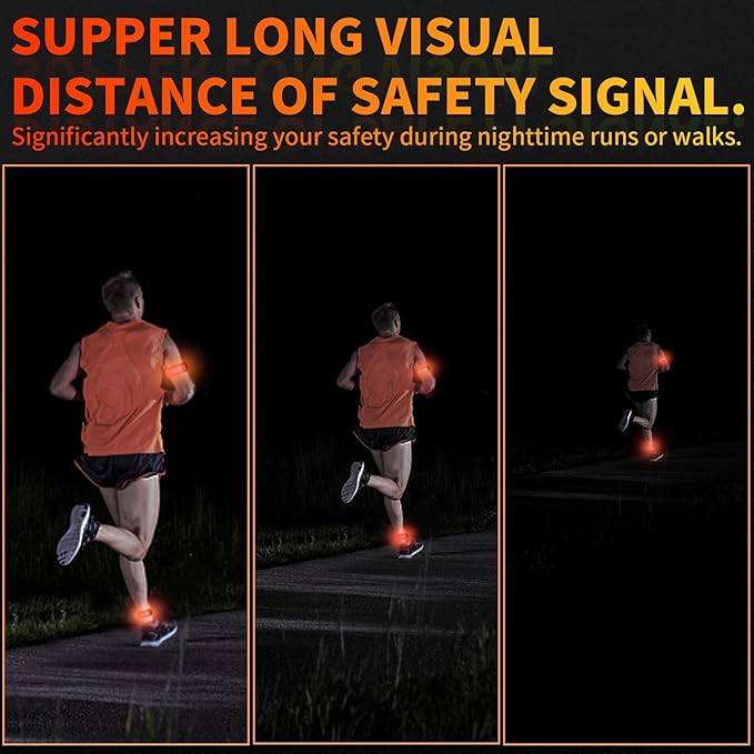 Running Lights for Runners, Walking Light for Night Walking, Running Lights & Walking Light with Colors & 3 Modes, Reflective Running Gear, Running Essentials for Women or Men 2-Pack