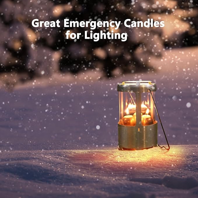 12-Hour White Candles Compatible with Candle Lanterns, Long-Burning Candles for Outdoor, Camping, Emergency, Survival Emergency Preparedness- 20Pack