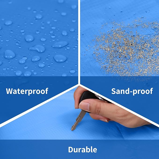 Frelaxy Pocket Picnic Blanket, Waterproof Sandproof Beach Mat, Compact Camping Tarp for Festivals, Hiking, Travel, Outdoor Recreation