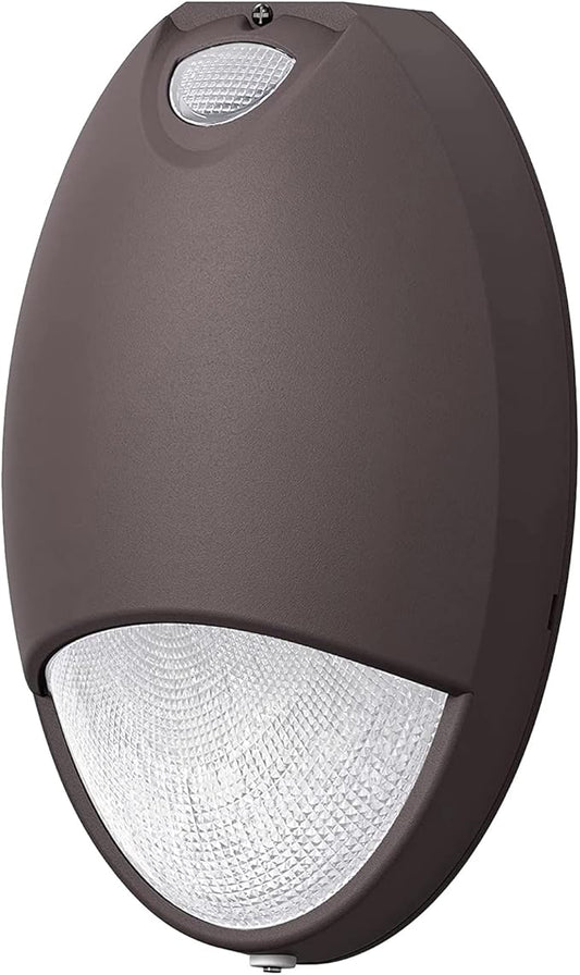 LED Emergency Light with Battery Backup Photocell Sensor, Self Test Diagnostics, Aluminum Exterior Waterproof Commercial Wall Pack Emergency Lighting Fixtures, 12W 120-277VAC, UL Certified (1-Pack)