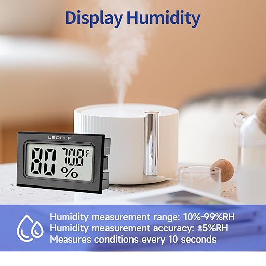Humidity Meter Hygrometer Room Thermometer Indoor Digital Temperature and Humidity Monitor Mini Hygrometer Thermometer for House Office Home Garden and Cellar, 6 Pack