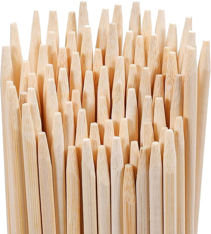 120 PCS Bamboo Marshmallow Roasting Sticks, SMores Skewers, Extra Long 25 Inch Heavy Duty 6mm Thick Wooden SMores Sticks for Open Fire Pits Roaster Barbecue Hot Dog Camping Kebab Sausage Plant Support