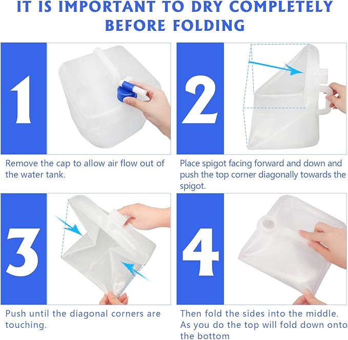 TOPOKO Camping Water Storage Containers - BPA Free Water Container for Outdoors Hiking Collapsible Water Jug with Spigot Emergency Water Storage for Survival Kits 2.6/5.3 Gallon