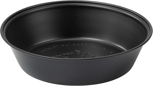 Stainless Steel Plates, Round Deepdish Dinnerware Cookware for Camping Outdoor Kitchen, 2pcs Set, Black