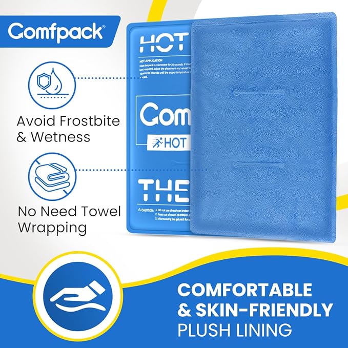 Large Ice Pack for Injuries Reusable, 11.2” x 14.7” Flexible Ice Pack for Full Body Relief, Soft Gel Cold Pack with Long Lasting Cold for Back, Knee, Relief for Chronic, Surgery, Swelling