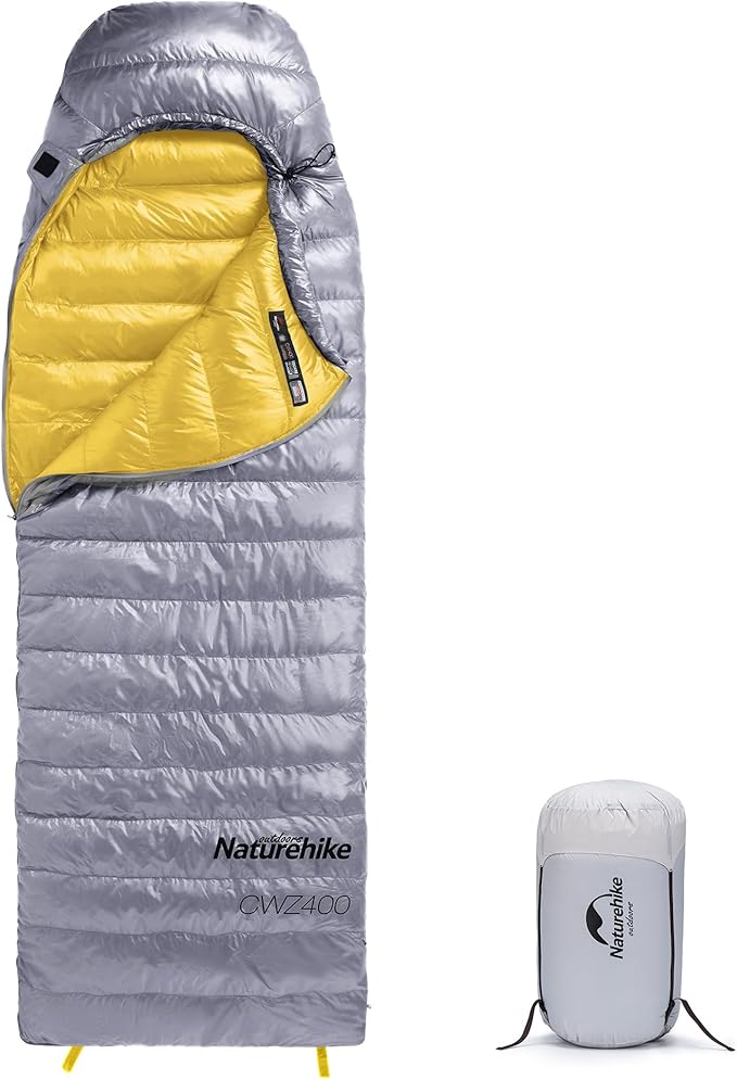 Naturehike Ultralight Down Sleeping Bag, 650FP Backpacking Sleeping Bag for Adults, 42℉ Waterproof Sleeping Bags for Camping, Hiking, Traveling with Compression Sack