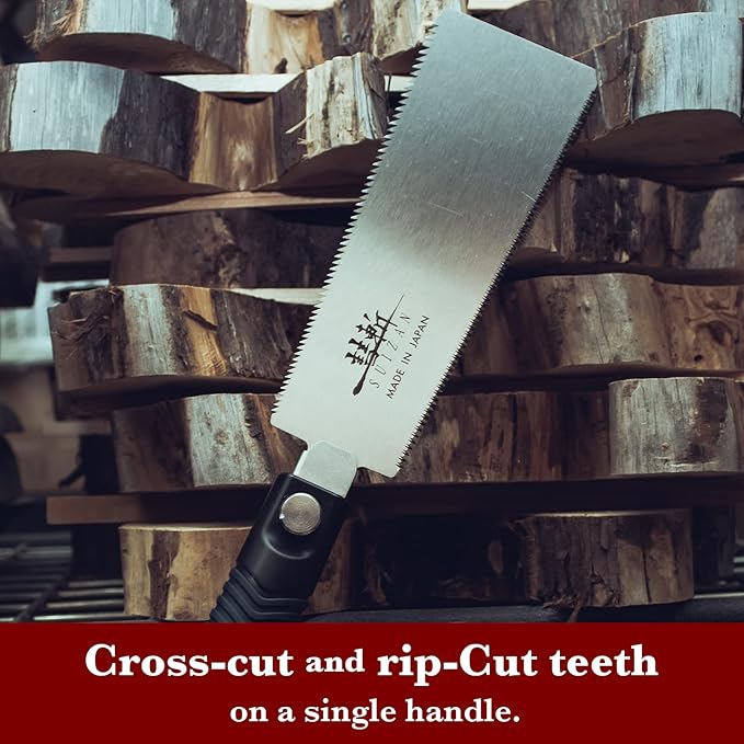 SUIZAN Ryoba Double Edge Saw 7" - Professional Japanese Pullsaw Handsaw Woodworking Tools