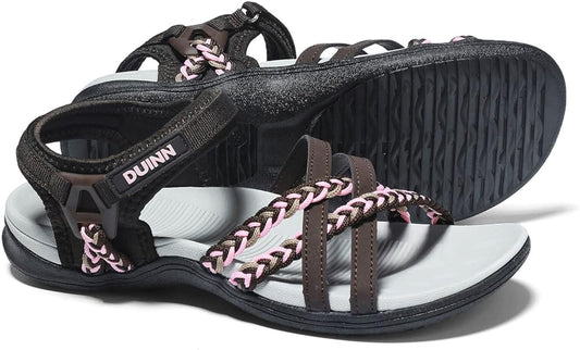 UBFEN Womens Hiking Comfort Sport Sandals Beach Vacation Camping Casual Sport Sandals with Adjustable Straps and Arch Support