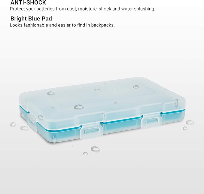 JJC 9V Battery Case for 4x 9V,Water-Resistant & Shockproof, 9V Battery Storage Organizer Carrying Case, PP Shell Ultra-Slim Easy to Carry