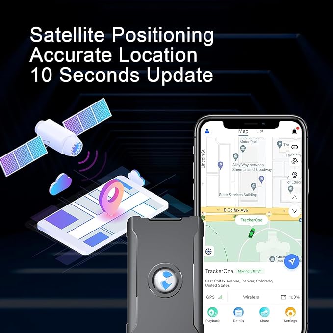 GPS Tracker for Vehicles Cars Long Battery Life to 90 Days, Strong Magnet, Unlimited Range, Geo-Fence, 4G Real Time Car Tracker Device Hidden Vehicle Tracking Devices, Subscription Needed