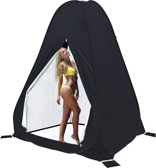anngrowy Shower Privacy Tent, 7FT Extra Large Pop Up Toilet Tent, Portable Outdoor Bathroom Shower Enclosure, Privacy Shelter for Changing Camping Hiking Beach Dressing, Fishing, UPF50+