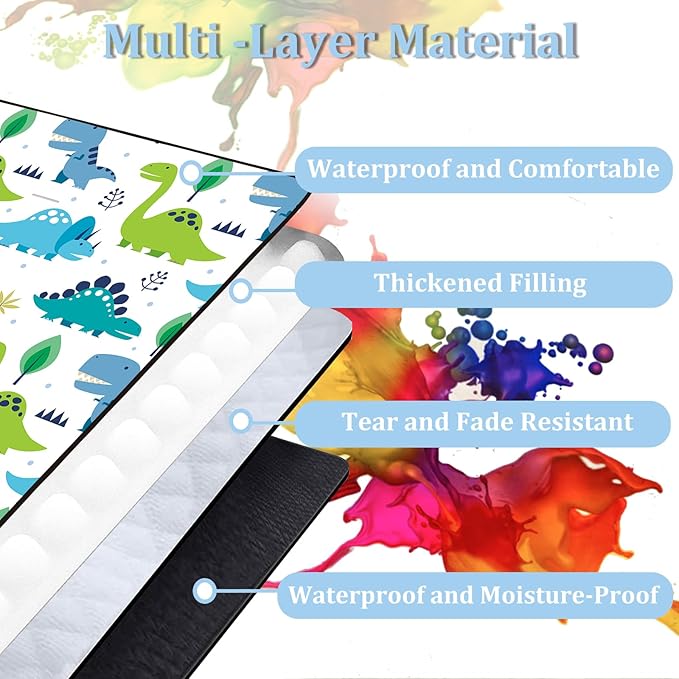 Extra Large Picnic Blanket Waterproof,80"x 80"Foldable Machine Washable Beach Blanket,Outdoor Blanket for 6-8 Adults,Picnic Mat Suitable for Indoor Crawling,Park Beach,Camping,Hiking,Travel(Dinosaur)