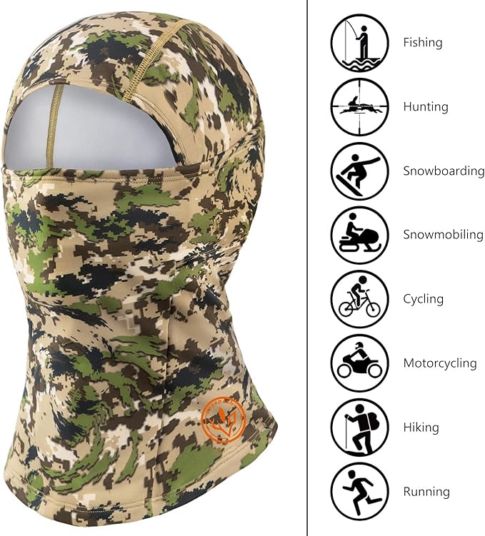 BASSDASH Winter Balaclava Fleece Ski Mask Ninja Hood Neck Warmer Fishing Hunting