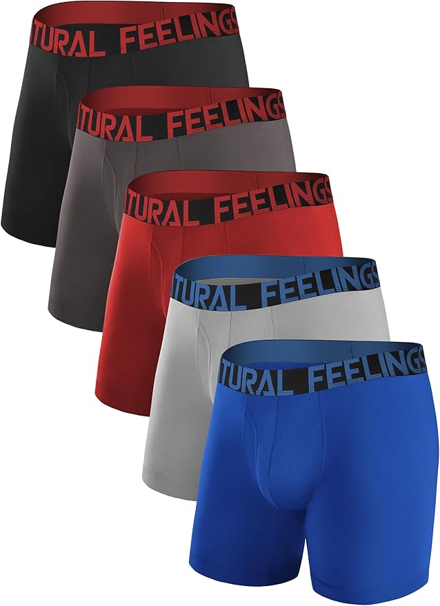 Natural Feelings Mens Underwear Coolzone Boxer Briefs for Men Pack Stretch Performance Quick Dry Sports Underwear