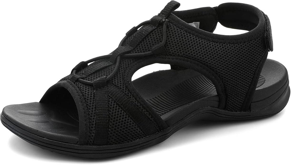 UBFEN Womens Hiking Sandals Comfortable Walking Sandals Summer Sport Breathable Arch Support