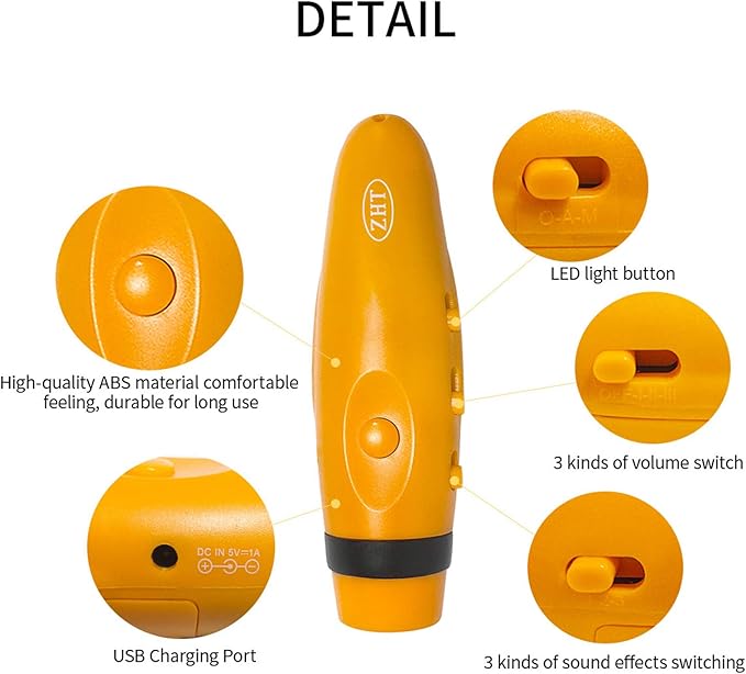 ZHT Electronic Whistles for Referees with USB Charging, 3 Tone High Volume Emergency Whistle for Referee Coaches Teacher, Outdoor Camping Hiking Boating Safety Whistles with Lanyard
