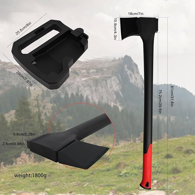 Camping Hatchet 31.8 Inch,Survival Hatchet Tactical for Wood Chopping and Kindling,Hatchet Axewith V Grind Blade, Lightweight Nylon Fiber Handle,for Outdoor Survival, Gardening, Hiking(M)