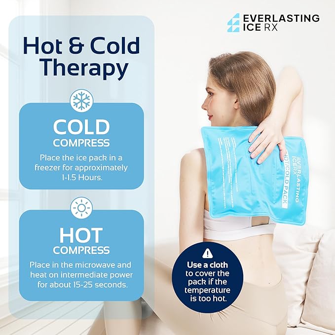 Reusable Ice Pack for Injuries | 11" x 14.5" - 2 Pack XL | Hot & Cold Pack | Large Ice Pack for Back Pain Relief, Soft Ice Packs Reusable, Flexible When Frozen