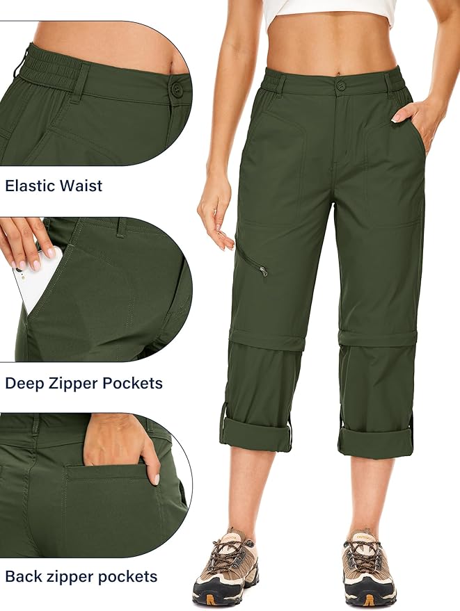 Women's Hiking Pants Convertible Zip Off Lightweight Quick Dry Outdoor Travel Camping Safari fising Pants