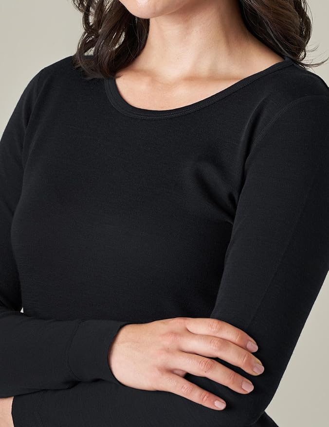 LAPASA Womens 100% Merino Wool Base Layer Set Lightweight & Midweight Thermal Underwear Long John Top & Bottom Warm L58/L91