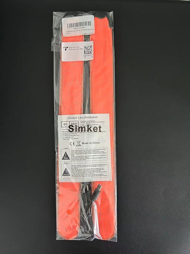 Simket LED Armband Rechargeable for Running(2 Pack), Running Lights for Runners, Running Lights, High Visibility Reflective Running Gear Adjustable Light Up Arm Bands for Men Women Kids