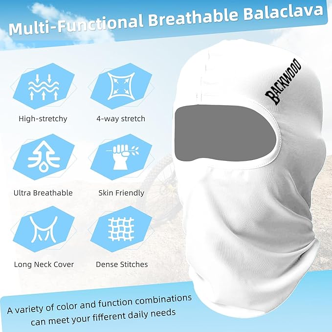 2 Pack Ski Mask Balaclava Face Mask, Breathable Face Cover Warm Windproof Neck Gaiter for Men Women Skiing Cycling Fishing