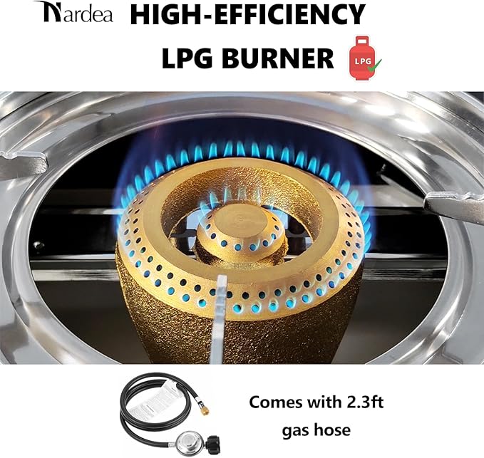 Propane Gas Stove Double Burner, Pulse Ignition LPG Cooktop, 17000 BTU Portable 2 Burner Propane Stove for Outdoor Cooking, camping, tailgating,or Emergencies