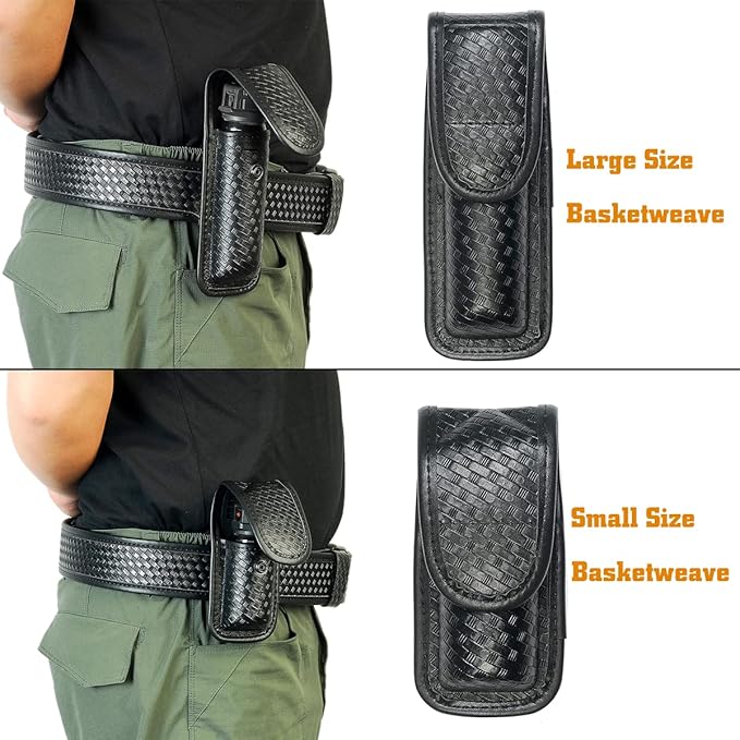 Molded OC/Mace Spray Pouch for Duty Belt,OC/Mace Spray Holder Pouch with Hidden Snap,Top Flap Police Duty OC Pepper Spray Holder MK3 or MK4