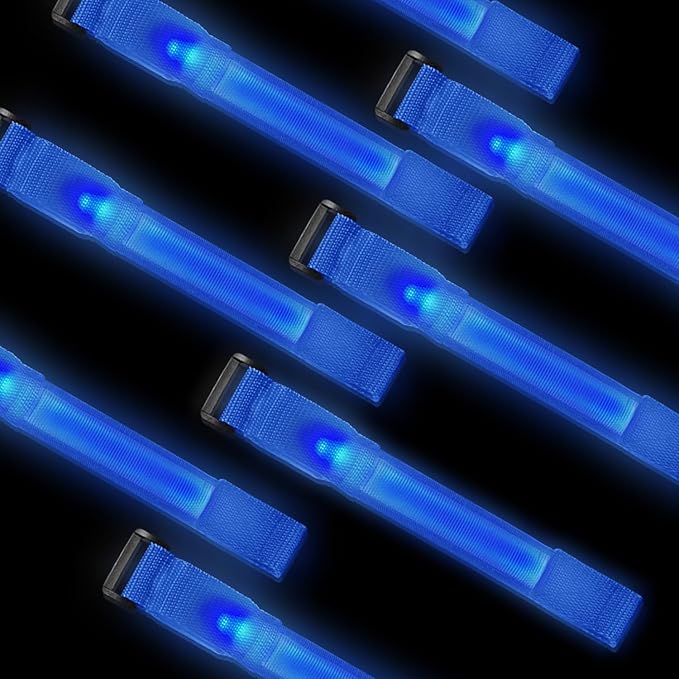 8 Pack LED Bracelets Light Up Wristbands,Glow Flashing Wristbands Glow in The Dark Party Supplies for Party, Festivals, Sports, Camping,Night Events (Blue)