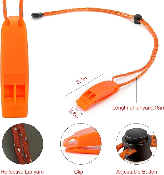 Whistle, Super Loud Emergency Whistle with Lanyard, Ideal for Boating, Swimming, Kayaking, Water Survival, Hiking, Camping