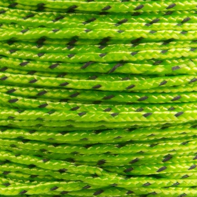 Paracord Planet Micro Paracord – Thin Braided Cord for Crafting, Fishing, and DIY Projects in 125 ft Spools – Reflective Neon Green