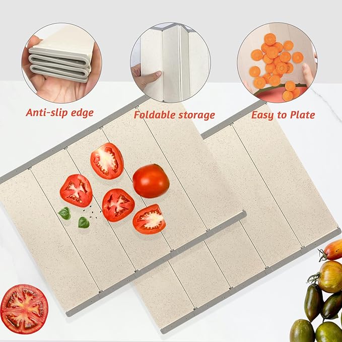 Camping Cutting Board Flexible Foldable and Portable Plastic Chopping Board for Fruits, Vegetables, Meats and Cheeses