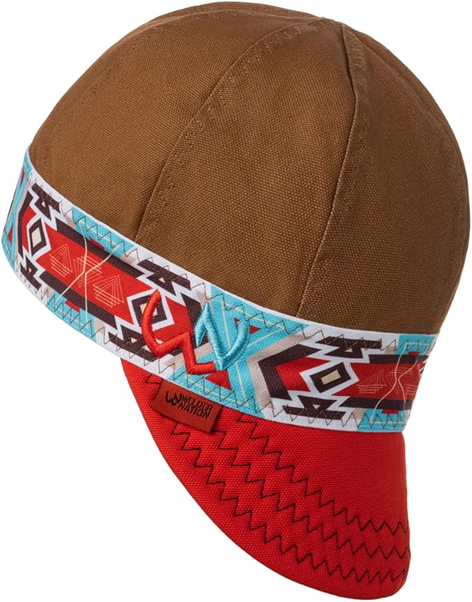 Welder Nation 8 Panel 10 oz Welding Premium Cap 100% Cotton Interior & Duck Canvas Exterior - Protective Durable Heavy-Duty